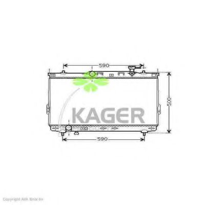 KAGER 313121 Радиатор охлаждения двигателя KAGER для HYUNDAI