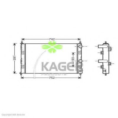 KAGER 313149 Радиатор охлаждения двигателя для CHRYSLER