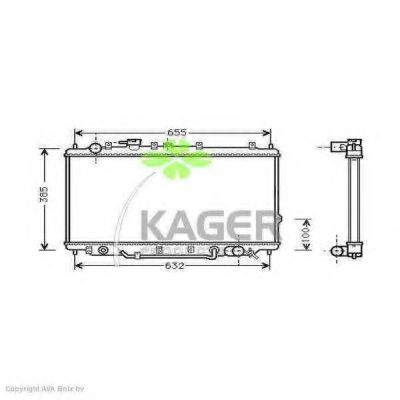 KAGER 313160 Радиатор охлаждения двигателя KAGER для KIA