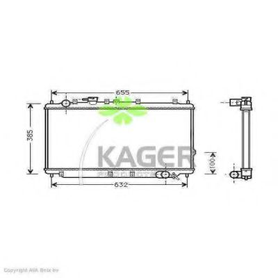 KAGER 313161 Радиатор охлаждения двигателя KAGER для KIA