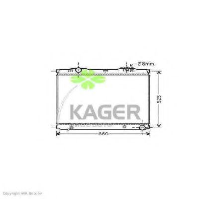 KAGER 313221 Радиатор охлаждения двигателя KAGER для KIA