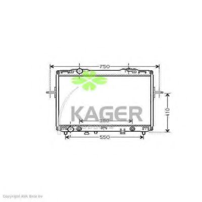 KAGER 313224 Радиатор охлаждения двигателя KAGER для KIA