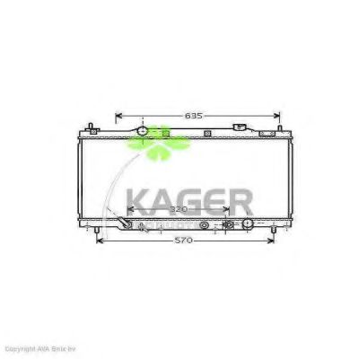 KAGER 313273 Радиатор охлаждения двигателя KAGER для HONDA