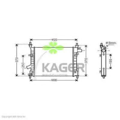 KAGER 313274 Радиатор охлаждения двигателя KAGER для FORD