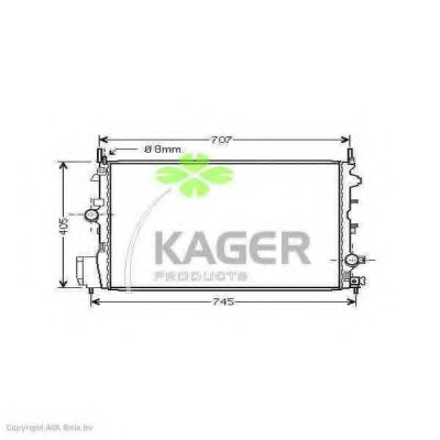 KAGER 313471 Радиатор охлаждения двигателя KAGER для SAAB