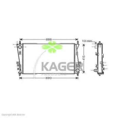 KAGER 313582 Радиатор охлаждения двигателя для JAGUAR X-TYPE
