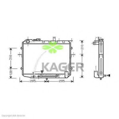 KAGER 313656 Радиатор охлаждения двигателя KAGER для KIA