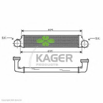 KAGER 313861 Интеркулер KAGER 