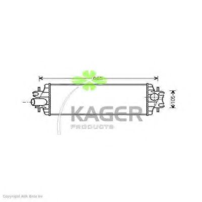 KAGER 314098 Интеркулер KAGER для NISSAN