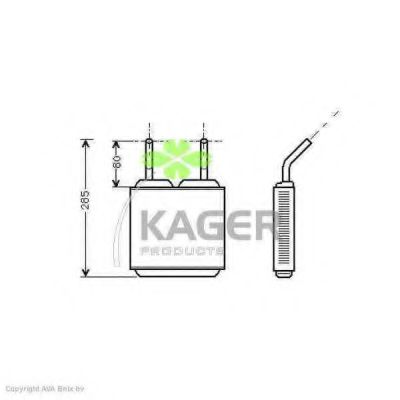 KAGER 320077 Радиатор печки KAGER для OPEL