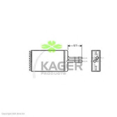 KAGER 320085 Радиатор печки KAGER для OPEL