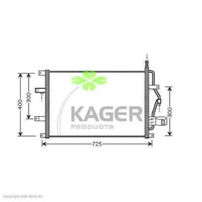 KAGER 945384 Радиатор кондиционера для VOLVO XC90