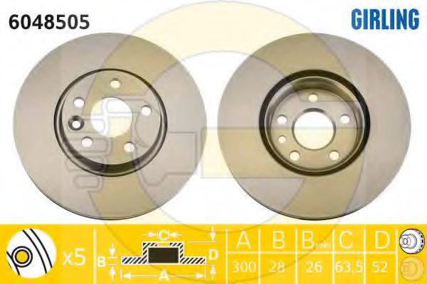 GIRLING 6048505 Тормозные диски GIRLING для VOLVO XC70