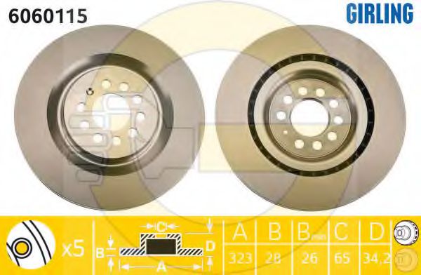 GIRLING 6060115 Тормозные диски GIRLING для SEAT