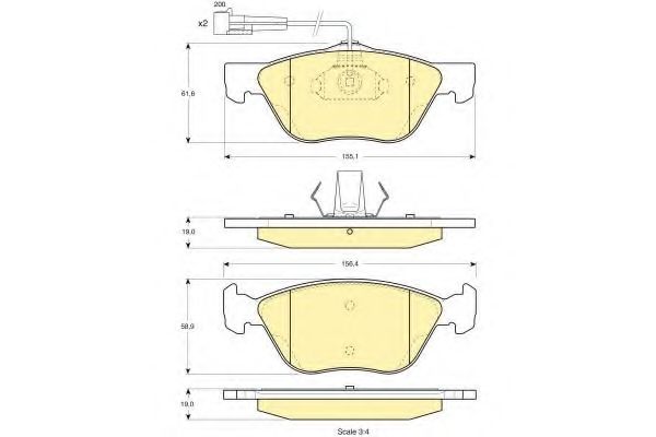 GIRLING 6112122 Тормозные колодки GIRLING для LANCIA