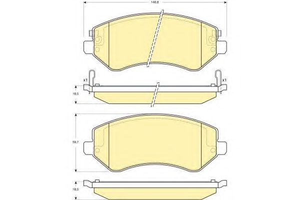 GIRLING 6141261 Тормозные колодки GIRLING для JEEP