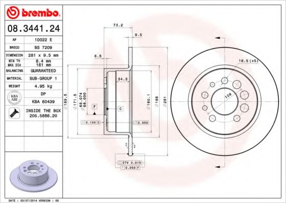 AP 10022E Тормозные диски для VOLVO 940 2 универсал (945)