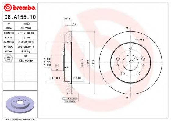 AP 14893 Тормозные диски для DAIHATSU BEGO