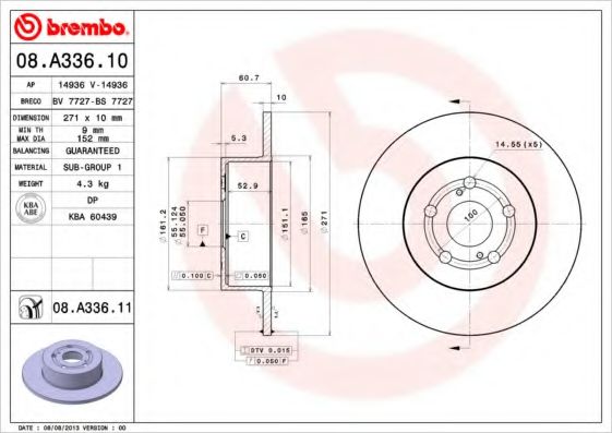 AP 14936 Тормозные диски AP для TOYOTA