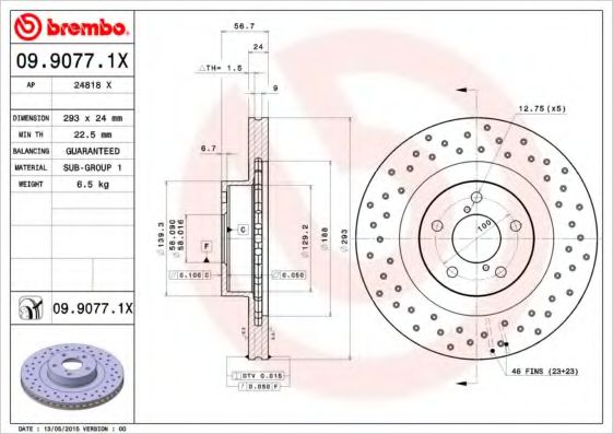 AP 24818X Тормозные диски для SUBARU