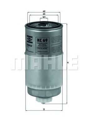 MAHLE ORIGINAL KC69 Топливный фильтр для AUDI 100 (4A, C4)