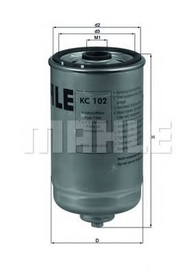 MAHLE ORIGINAL KC102 Топливный фильтр для MAZ-MAN