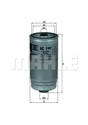 MAHLE ORIGINAL KC199 Топливный фильтр для HYUNDAI SANTA FE