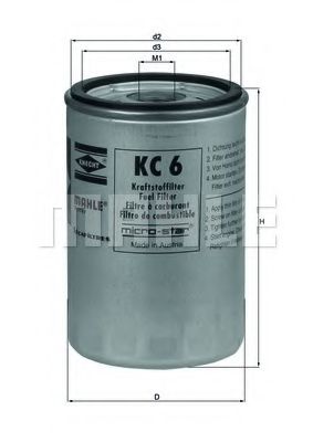 MAHLE ORIGINAL KC6 Топливный фильтр MAHLE ORIGINAL 
