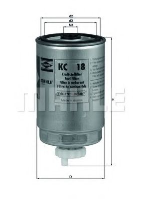 MAHLE ORIGINAL KC18 Топливный фильтр для FORD USA