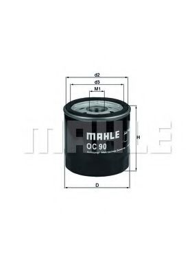 MAHLE ORIGINAL OC90 Масляный фильтр для SAAB 900 2