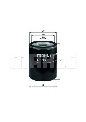 MAHLE ORIGINAL OC93 Масляный фильтр MAHLE ORIGINAL для OPEL