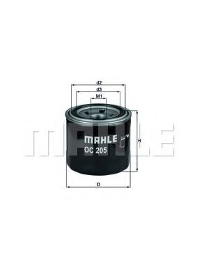 MAHLE ORIGINAL OC205 Масляный фильтр для CHEVROLET S10
