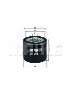MAHLE ORIGINAL OC494 Масляный фильтр MAHLE ORIGINAL для FIAT