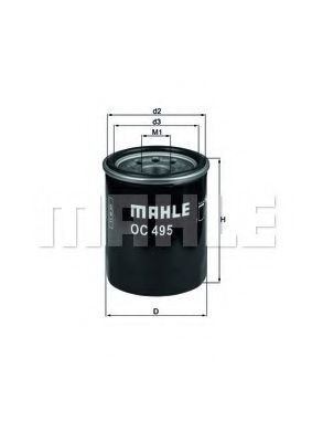MAHLE ORIGINAL OC495 Масляный фильтр MAHLE ORIGINAL для SMART
