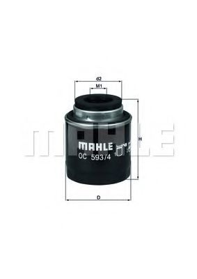 MAHLE ORIGINAL OC5934 Масляный фильтр MAHLE ORIGINAL для VOLKSWAGEN