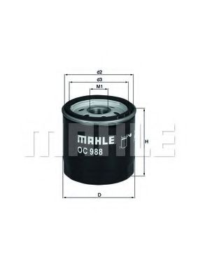 MAHLE ORIGINAL OC988 Масляный фильтр для TOYOTA HIGHLANDER