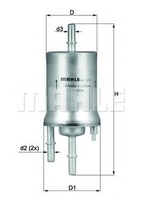 MAHLE ORIGINAL KL572 Топливный фильтр для AUDI A1