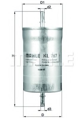 MAHLE ORIGINAL KL767 Топливный фильтр MAHLE ORIGINAL для SEAT