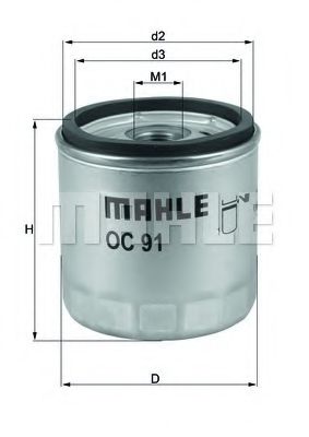 MAHLE ORIGINAL OC91D1 Масляный фильтр MAHLE ORIGINAL 