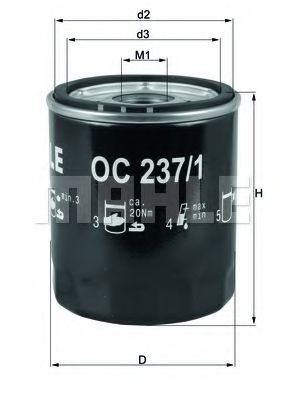 MAHLE ORIGINAL OC2371 Масляный фильтр для ROVER COUPE