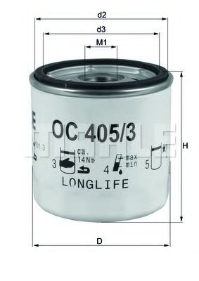 MAHLE ORIGINAL OC4053 Масляный фильтр для CHEVROLET VOLT