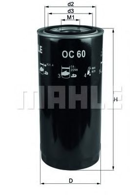 MAHLE ORIGINAL OC60 Масляный фильтр для GMC C3500