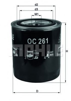 MAHLE ORIGINAL OC261 Масляный фильтр для CHEVROLET S10