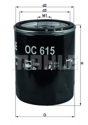 MAHLE ORIGINAL OC615 Масляный фильтр для MAZDA BT-50
