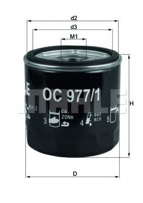 MAHLE ORIGINAL OC9771 Масляный фильтр для SEAT MII