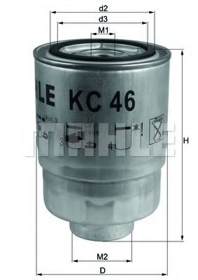 MAHLE ORIGINAL KC46 Топливный фильтр для MITSUBISHI L300