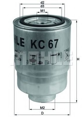 MAHLE ORIGINAL KC67 Топливный фильтр для NISSAN NP300
