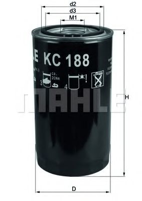 MAHLE ORIGINAL KC188 Топливный фильтр MAHLE ORIGINAL 