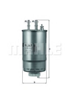 MAHLE ORIGINAL KL567 Топливный фильтр для FIAT STILO
