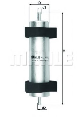 MAHLE ORIGINAL KL916 Топливный фильтр MAHLE ORIGINAL для PORSCHE